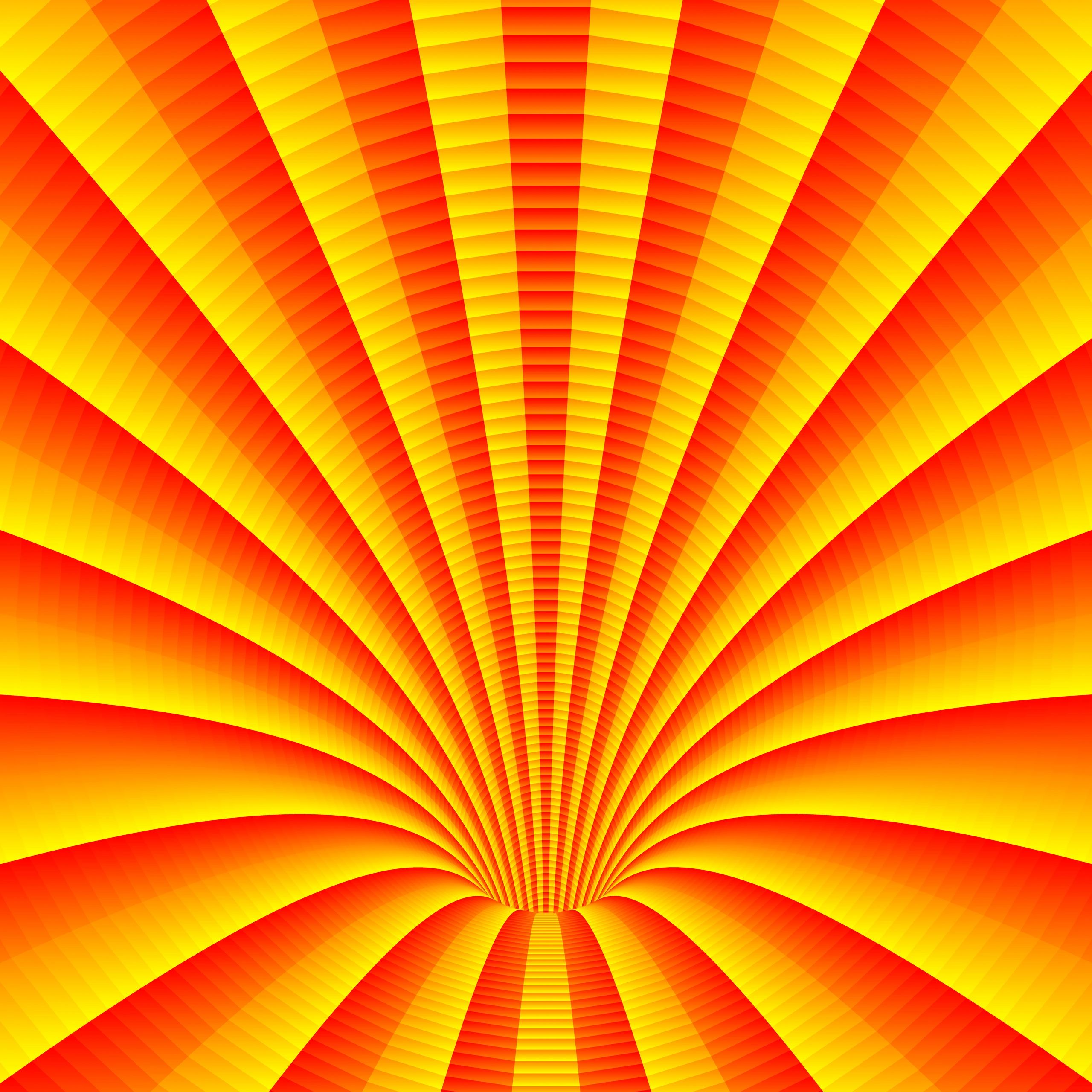 Colorful striped circular tunnel artwork